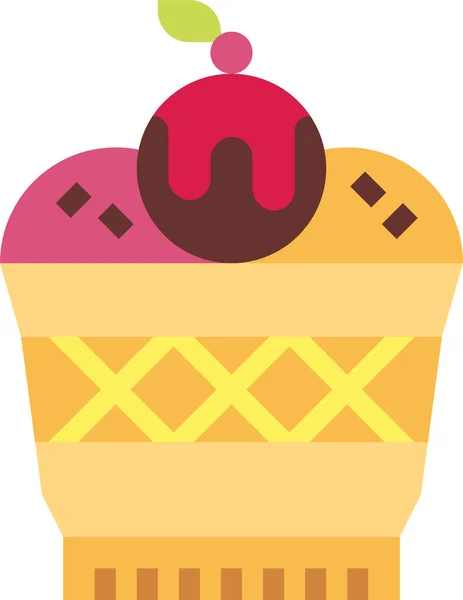 Panadería Taza Postre Icono Categoría Alimentos Bebidas — Vector de stock