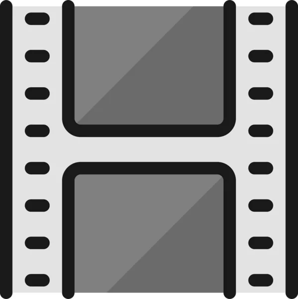 Fotografie Zařízení Film Ikona Vyplněném Stylu — Stockový vektor