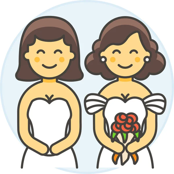 Ceremonia Ramo Icono Pareja — Vector de stock