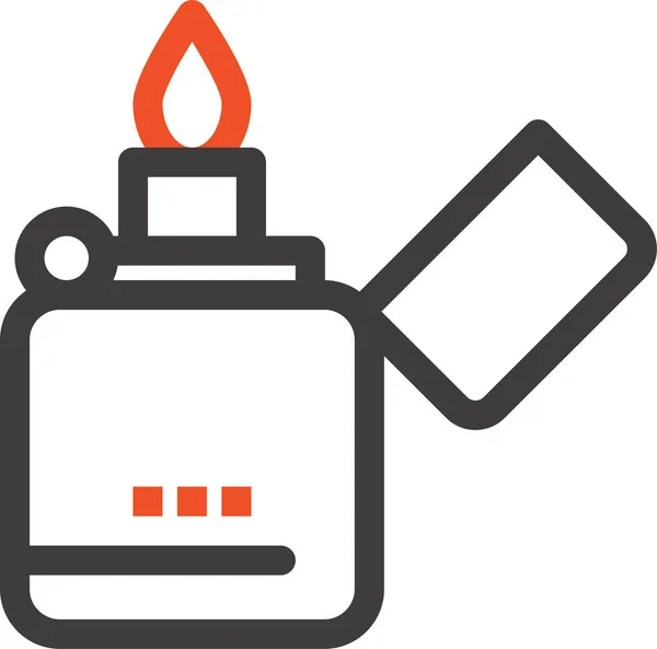 Fire Lighter Smoking Icon Outline Style — Stock Vector