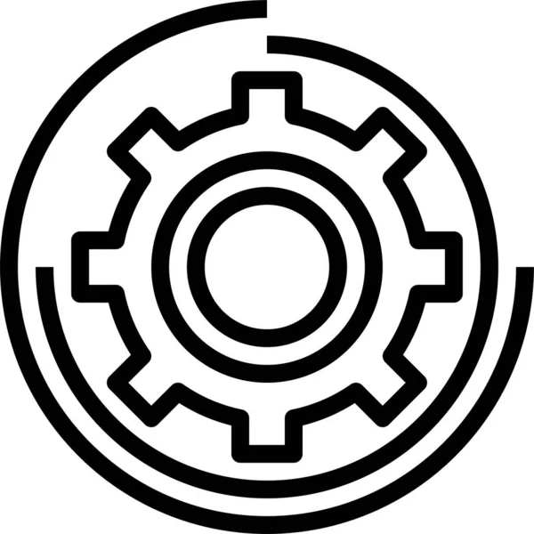 Configuration Gears Settings Icon Outline Style — Stock Vector