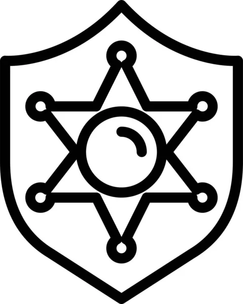 Значок Украшения Полицейского Значка Категории Компьютерно Интернет Безопасность — стоковый вектор