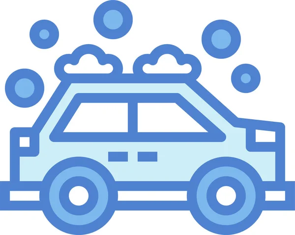 Burbujas Icono Limpieza Del Coche Estilo Contorno Lleno — Vector de stock