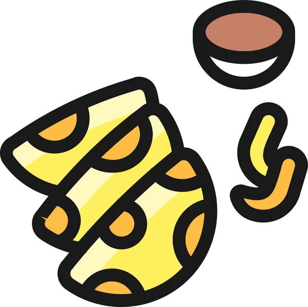 Tacos Chef Équipement Icône Dans Style Contour Rempli — Image vectorielle