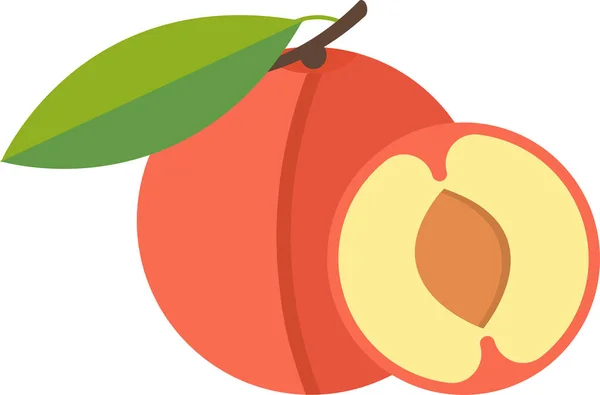 Ícone Frutas Comida Maçã Estilo Plano — Vetor de Stock
