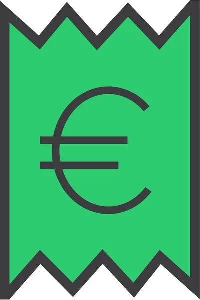 Banknoten Business Euro Symbol Ausgefüllten Umriss Stil — Stockvektor