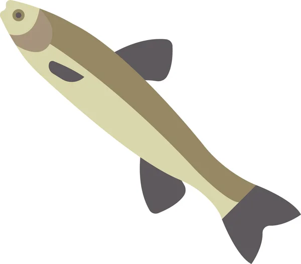 Fisch Süßwasser Ozean Symbol Flachem Stil — Stockvektor