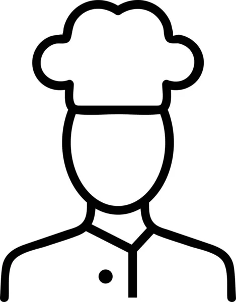 Contorno Cocinero Cocina Icono — Vector de stock