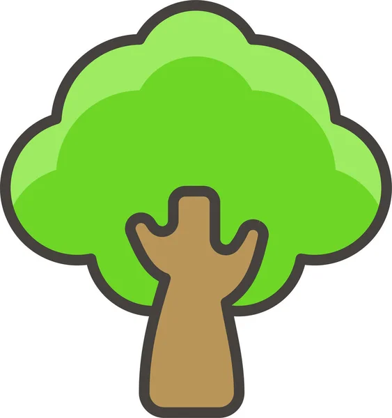 Icono Árbol Caducifolio 1F333 Estilo Esquema Rellenado — Vector de stock