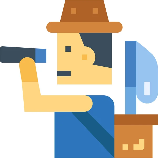 Binoculares Cathing Hiking Icono — Vector de stock