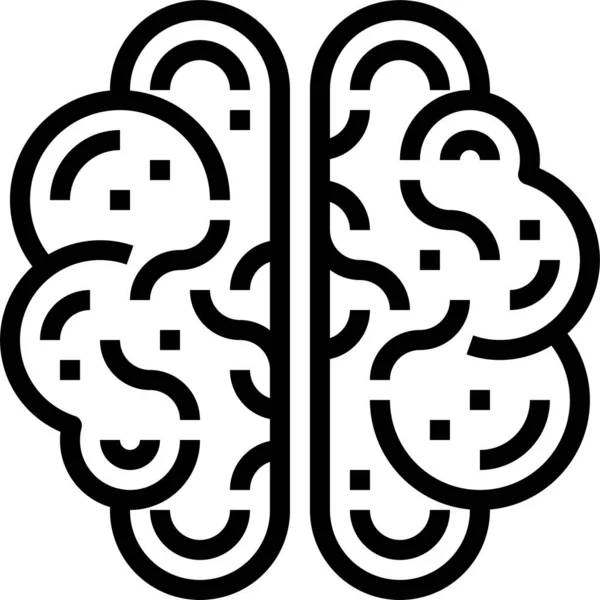 Mozek Lidský Lékařský Ikona Stylu Osnovy — Stockový vektor