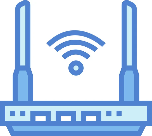 Icono Enrutador Módem Internet Estilo Contorno Lleno — Archivo Imágenes Vectoriales