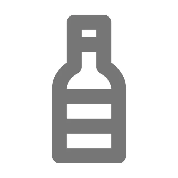 Flaska Dryck Ikon Kontur Stil — Stock vektor