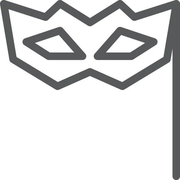 Maske Karneval Dressup Symbol Umriss Stil — Stockvektor