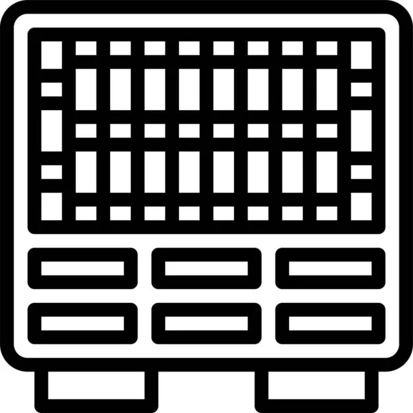 Icono Del Calentador Muebles Electrónicos Estilo Esquema — Archivo Imágenes Vectoriales