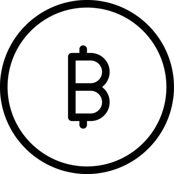 Bitcoin Blokchain Icône Btc Dans Style Contour — Image vectorielle