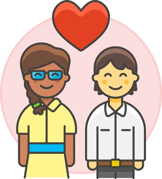 Petit Ami Couple Fiançailles Icône Dans Amour Romance Catégorie — Image vectorielle