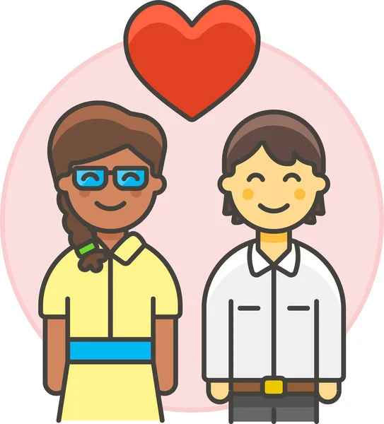 Boyfriend Couple Engagement Icon Love Romance Category — Stock Vector