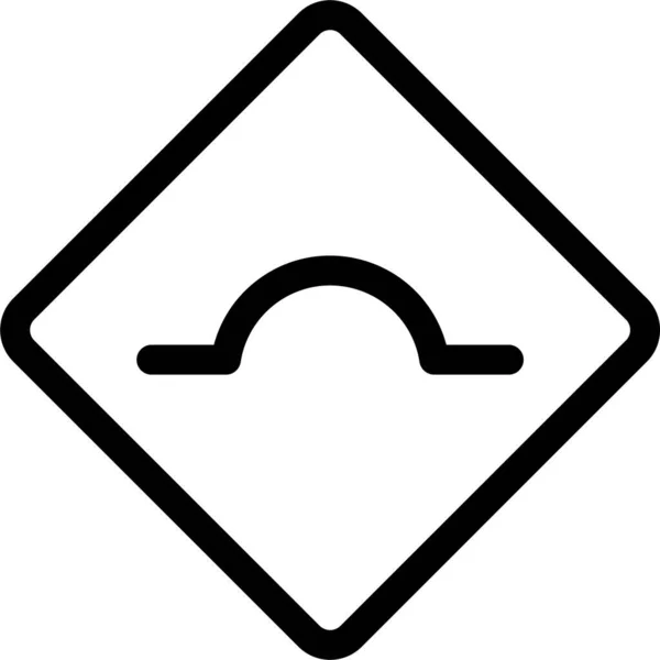 Ahead Bump Road Icon Outline Style — Stock Vector