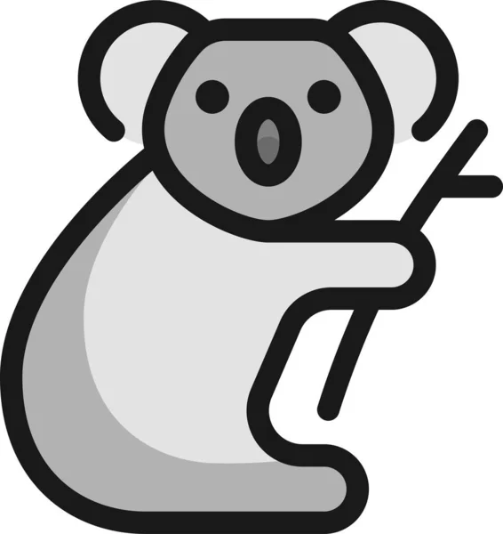 Icono Contorno Lleno Bambú Koala Estilo Contorno Lleno — Archivo Imágenes Vectoriales