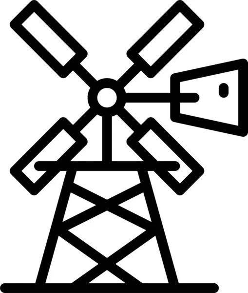 Ökologische Ökologie Mühle Symbol Umriss Stil — Stockvektor