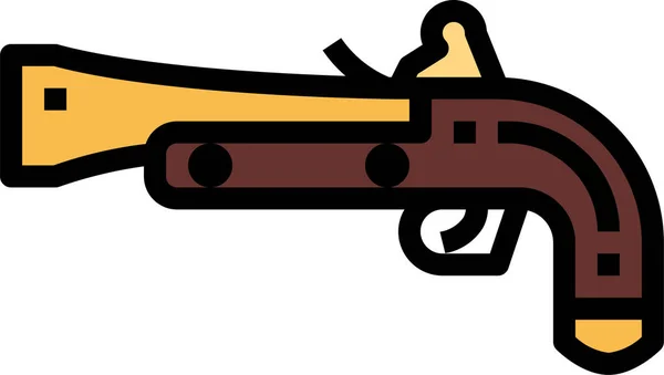 Blunderbuss Gun Retro Icon Military War Category — Stock Vector