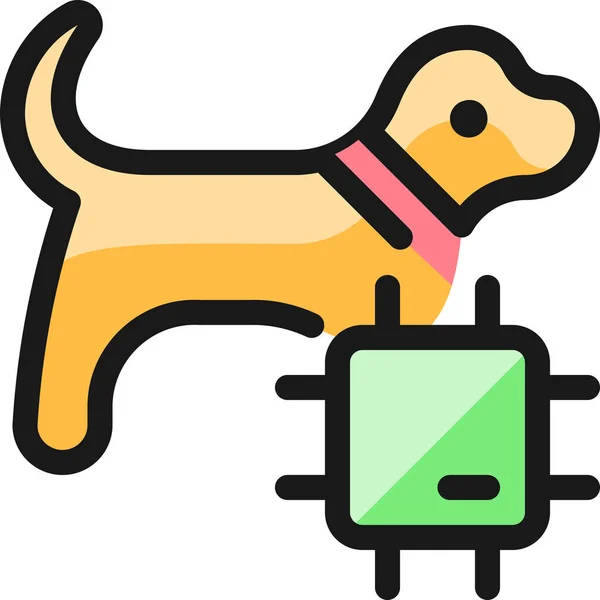 Pet Tracking Dog Icon Filled Outline Style — Stockový vektor
