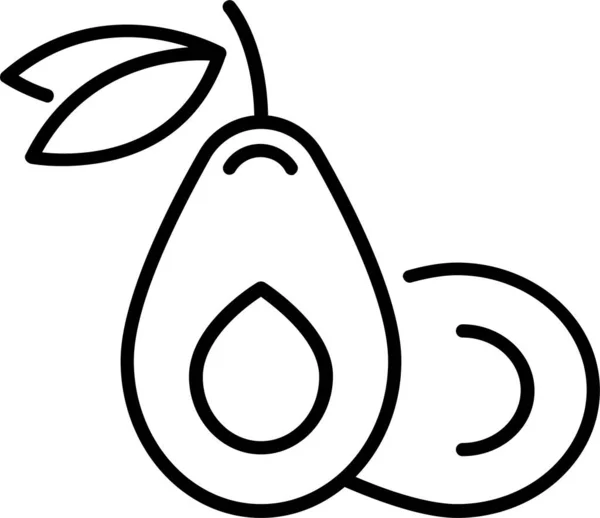 Lebensmittel Fruchtbirne Symbol Umriss Stil — Stockvektor