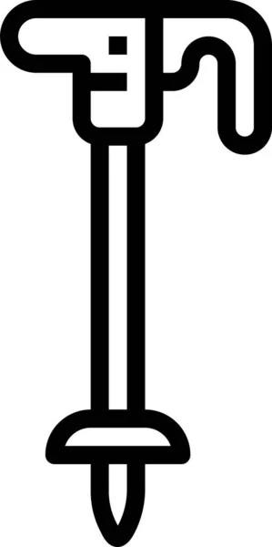 Équipement Randonnée Icône Bâton — Image vectorielle