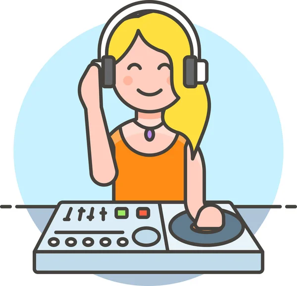 Controlador Icono Femenino Categoría Música Sonido — Vector de stock