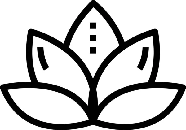 Λουλούδι Lotus Spa Εικονίδιο Στυλ Περίγραμμα — Διανυσματικό Αρχείο