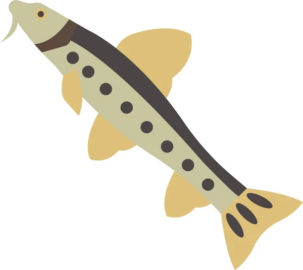 Ikon Ikan Tawar Burbel Dalam Gaya Datar - Stok Vektor