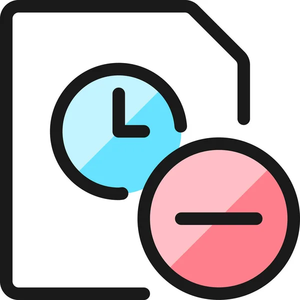 Icono Del Archivo Reloj Tiempo Estilo Contorno Lleno — Vector de stock