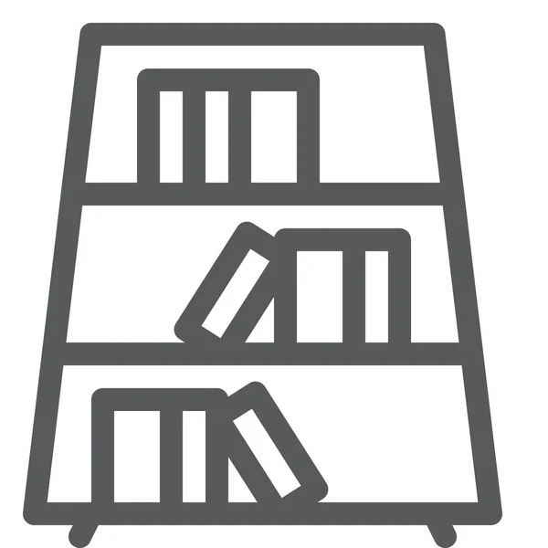Bücherregal Wissensikone Umriss Stil — Stockvektor