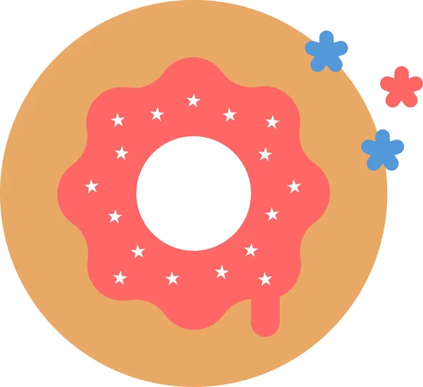 Donut Unabhängigkeit Tag Juli Symbol Flachen Stil — Stockvektor