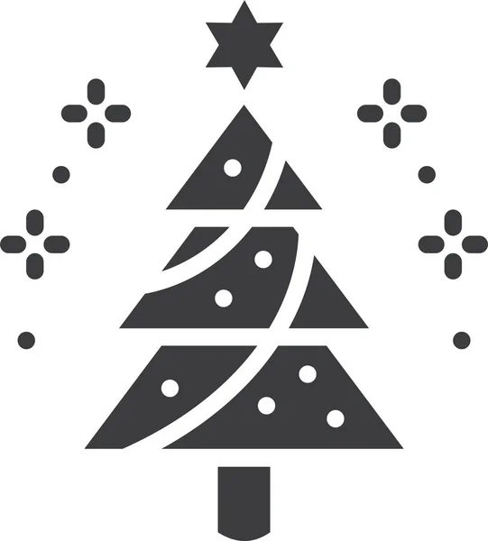 Celebrar Icono Estrella Navidad Estilo Sólido — Archivo Imágenes Vectoriales