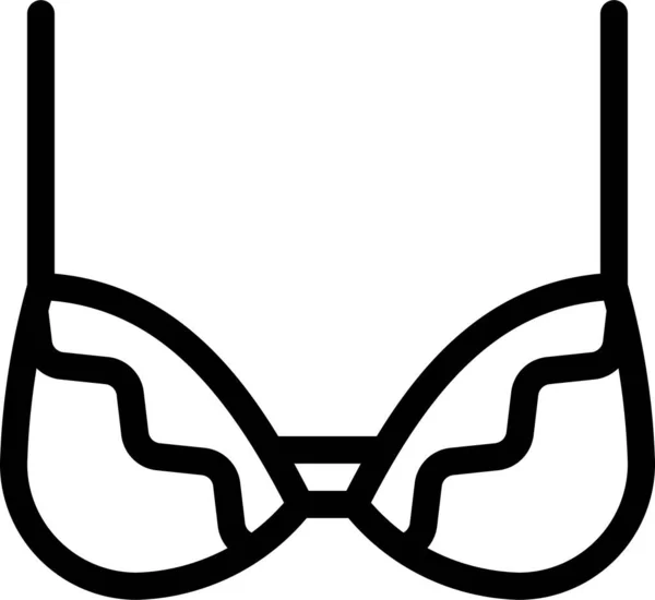 Soutien Gorge Dentelle Icône Lingerie Dans Style Contour — Image vectorielle