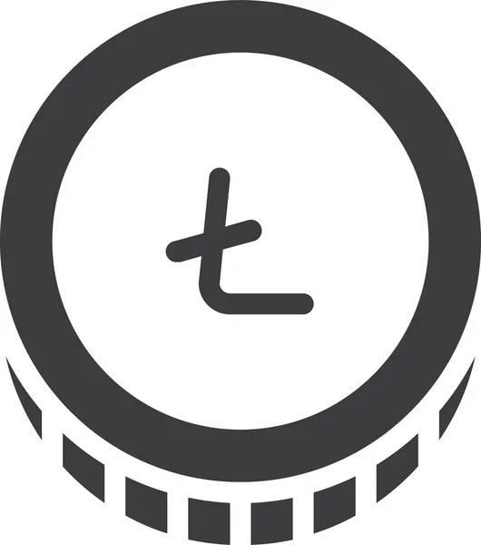 Criptomoeda Ícone Litecoin Digital Estilo Sólido —  Vetores de Stock