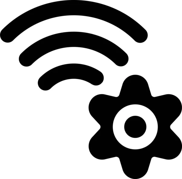 Wifi Einstellungen Server Symbol Solidem Stil — Stockvektor