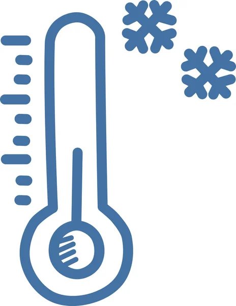 Previsión Fría Icono Nieve Estilo Del Esquema — Vector de stock