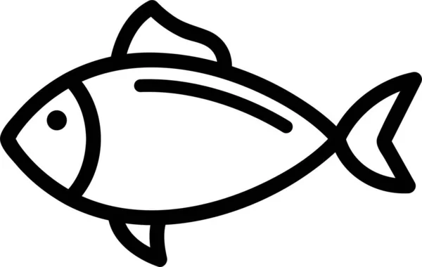 Živočišné Ryby Oceán Ikona Obrysu Stylu — Stockový vektor