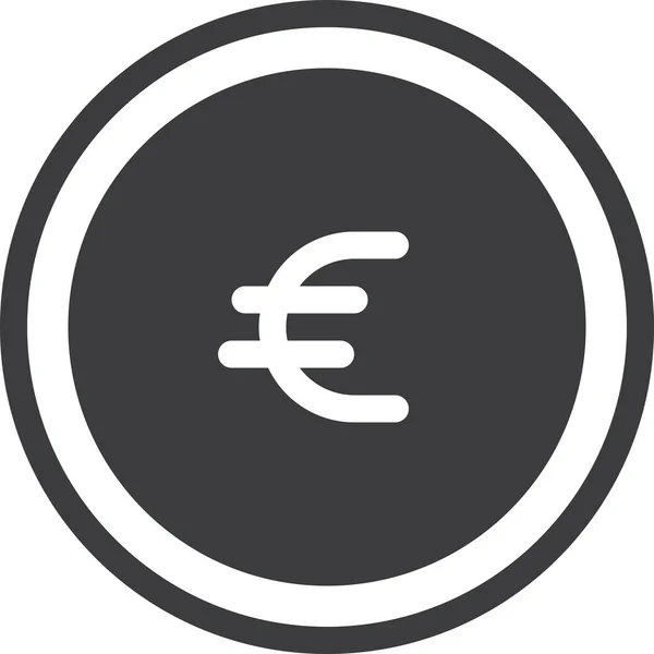 Moeda Eur Ícone Euro Estilo Crachá — Vetor de Stock