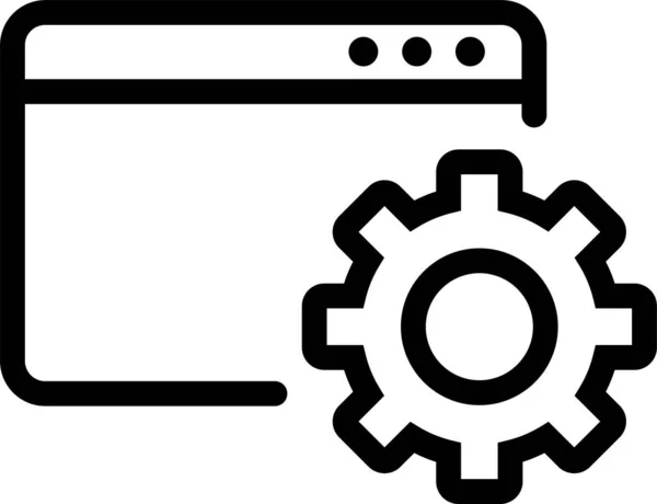 Ikona Fabryczna Konturu Automatyzacji — Wektor stockowy