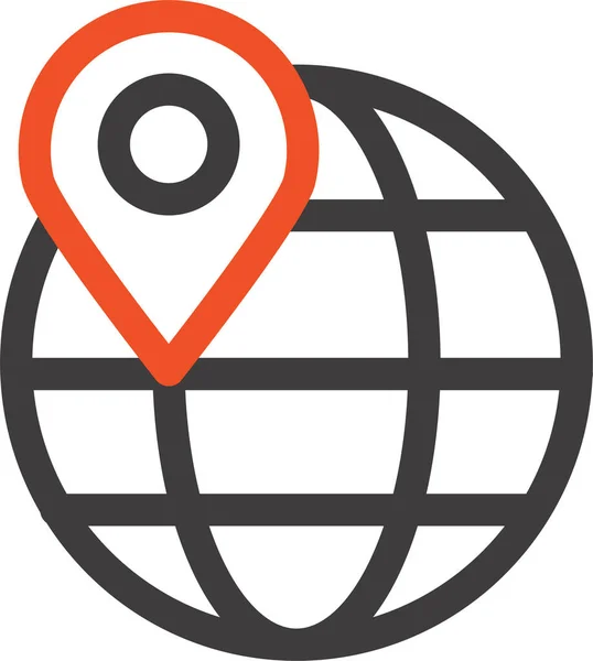 Global Internet Location Icon Line Style — 스톡 벡터