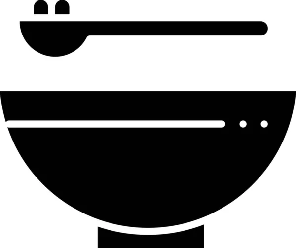 Іконка Миски Їжі Твердому Стилі — стоковий вектор