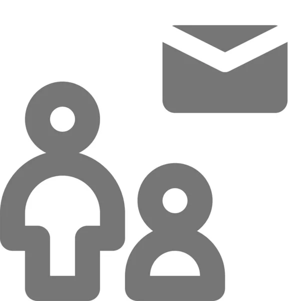Ícone Usuário Grupo Mail Estilo Esboço — Vetor de Stock