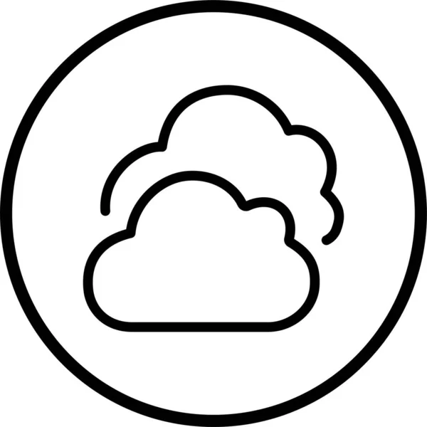 Clima Nube Nublado Icono Estilo Esquema — Archivo Imágenes Vectoriales