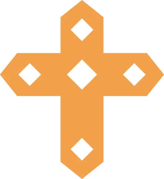 Христианство Крест Икона Твердом Стиле — стоковый вектор