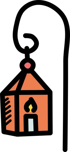 Иконка Фонаря Свечи Стиле Заполненного Контура — стоковый вектор