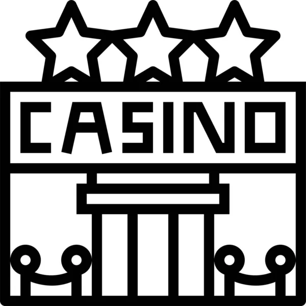 Casino Jackpot Machine Icône Dans Style Contour — Image vectorielle